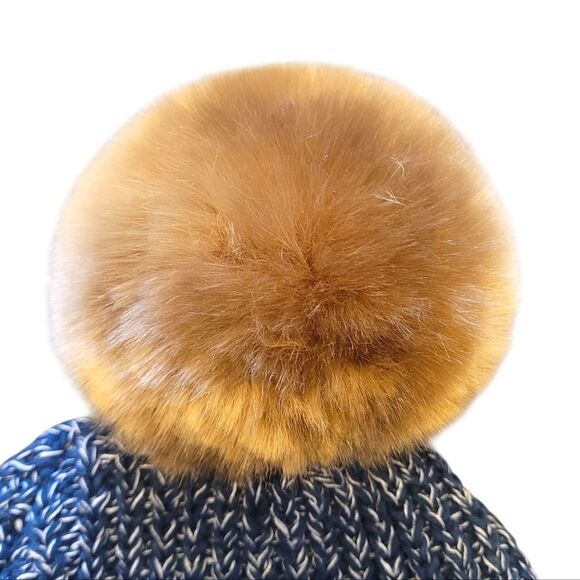 Love Your Melon Unisex Heathered Blue Removable Pom Pom Hat OS - Picture 4 of 7